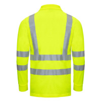 Nitras Motion Tex VIZ 7014 Warnschutz Langarm Polo-Shirt Klasse 3 neon-gelb M