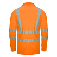 Nitras Motion Tex VIZ 7014 Warnschutz Langarm Polo-Shirt Klasse 3 neon-orange 2XL
