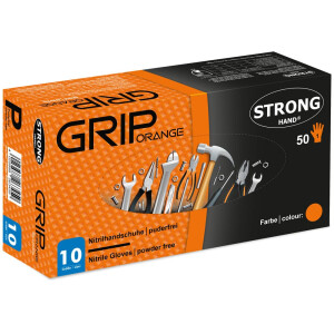 StrongHand 0424 GRIP Nitril Einweghandschuhe, orange 10 (XL)