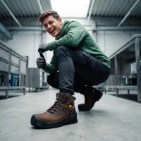 Sixton S3S Sicherheitsschuhe ESD Schnürstiefel Marmolad