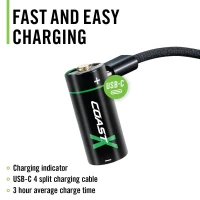 Coast CR123 3V USB-C Li-Ion Akku 1100 mAh (4 Stück) ink